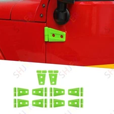For Jeep Wrangler JK 07-17 Bright Green Outer Door Hinge Cover & Hood Hinge Trim