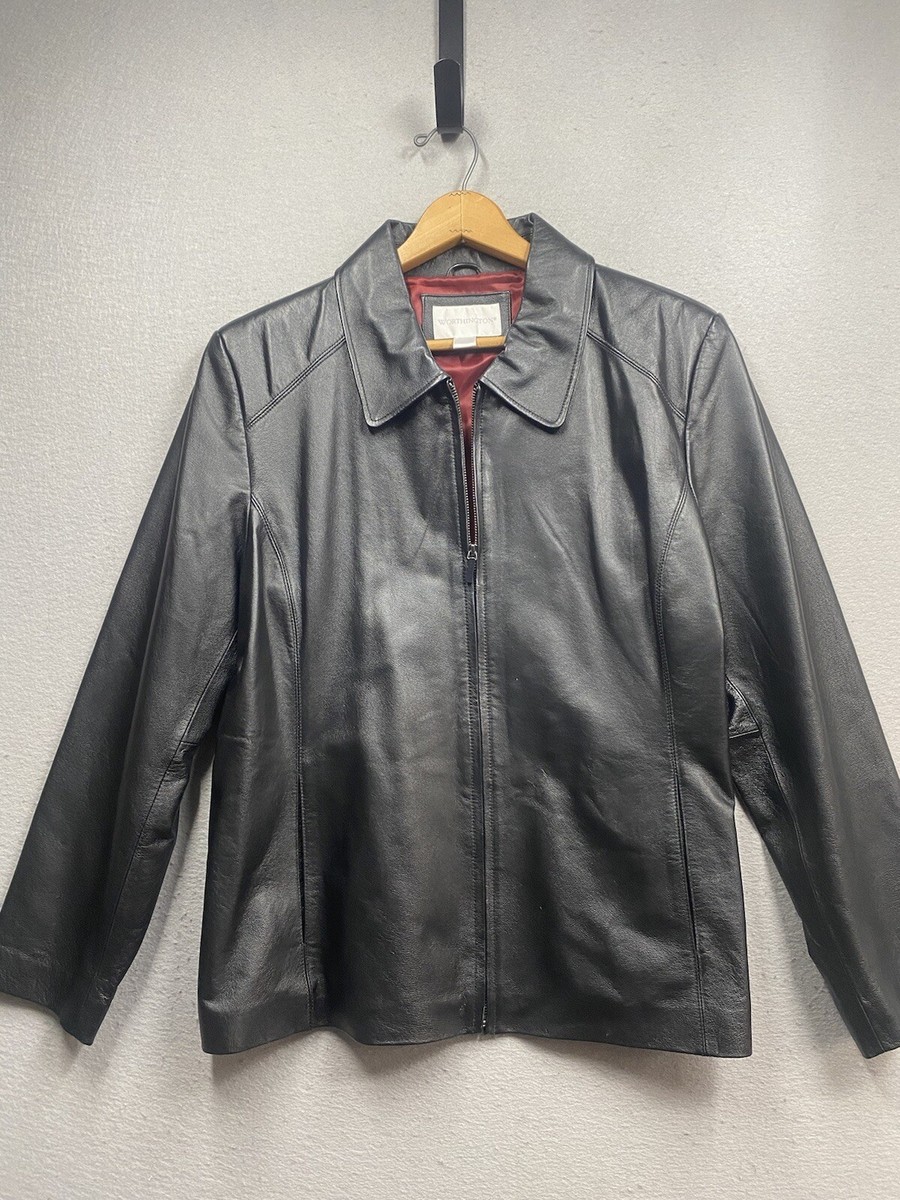 Vintage Worthington Leather Jacket Women's Black Sz XL Red Vintage Worthington Leather Jacket Women's Black Sz XL Red