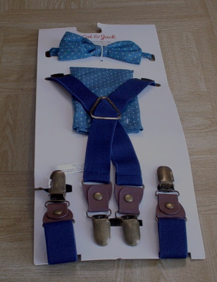 Cat & Jack Boys 3 Piece Bow Tie, Suspenders & Pocket Square Accessory Set