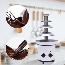 Chocolate Fountain Machine,4 Tier Stainless Luxury Cater Cheese Cascading Fondue