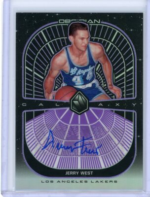 2019/20 Panini Obsidian Purple Galaxy Autograph #GA-JWT Jerry West