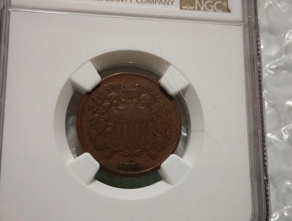 USA 2 Cents, Union Shield 1864, NGC VF 25 BN - Image 4 of 4
