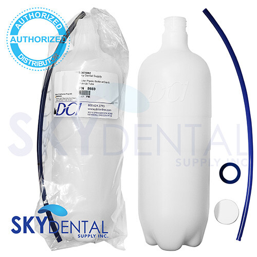 2x DCI Dental Water Bottles Heavy-Duty Plastic 750ML / 1 / 2 Liter with Cap&Tube