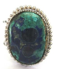Azurite Malachite Genuine Stone Ring Size 7