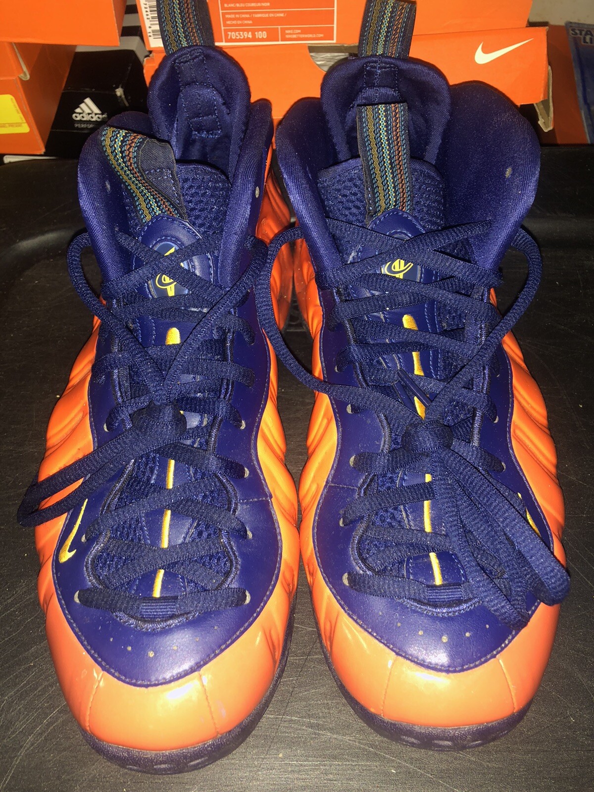 NIKE AIR FOAMPOSITE ONE BLUE VOID RUGGED ORANGE CJ0303 400 SIZE 11