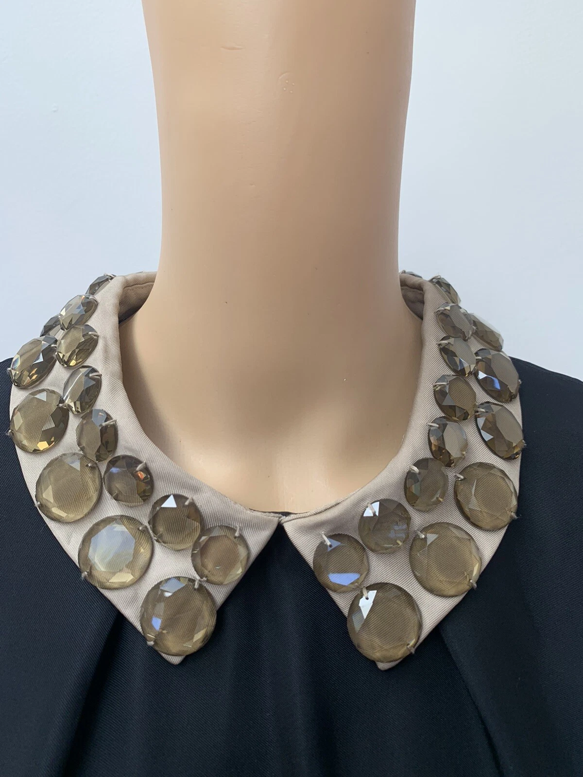 Abito Kate Spade nero classico LBD gioiello colletto smanicato carriera tubino 6