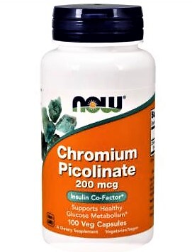 NOW FOODS CHROMPICOLINAT 200 MCG 100 KAPSELN