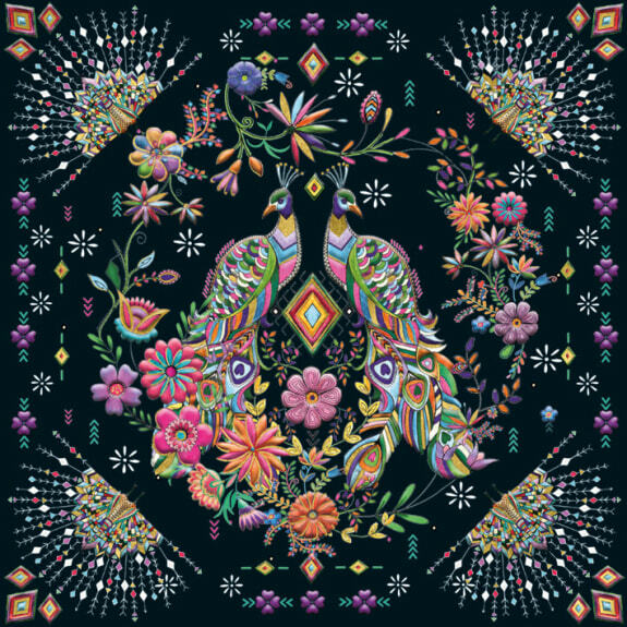 Matthew Williamson Pampas Peacock Card with White Envelope