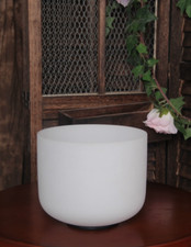 NEW FROSTED QUARTZ CRYSTAL SINGING BOWL 8'' C NOTE ROOT CHAKRA MEDITATION