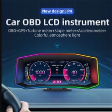 P4 Car EOBD LCD Head Up Display OBD2 GPS Projector Electronic HUD Slope Meter