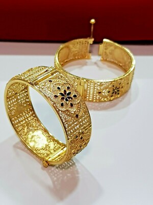 22ct gold plated Bracelet BANGLES Indian set gold d-60mm SCREW