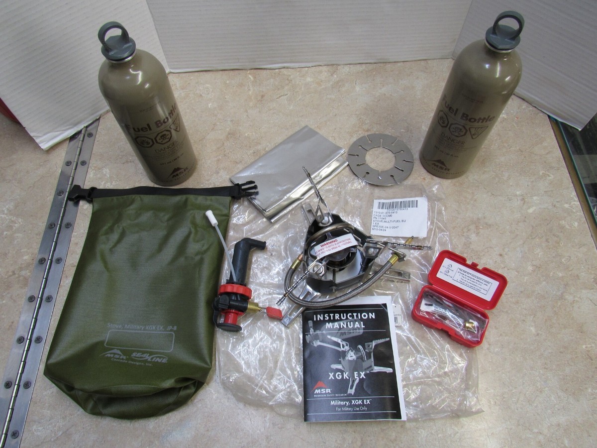 US Military MSR XGK EX Multi Fuel Stove Kit w/ Bottles Sea