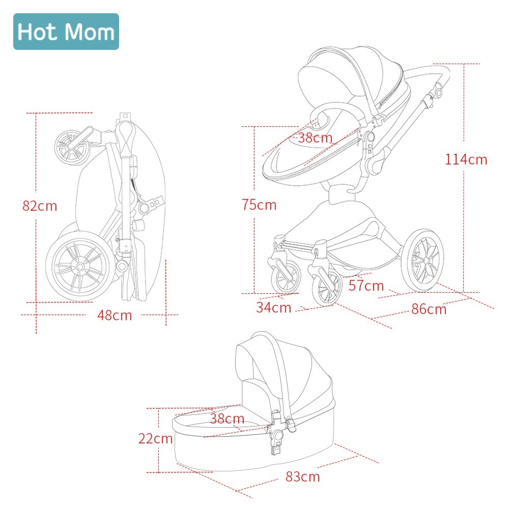 2 in 1 Dark Grey Baby Stroller Car Seat Carriage 360° Travel