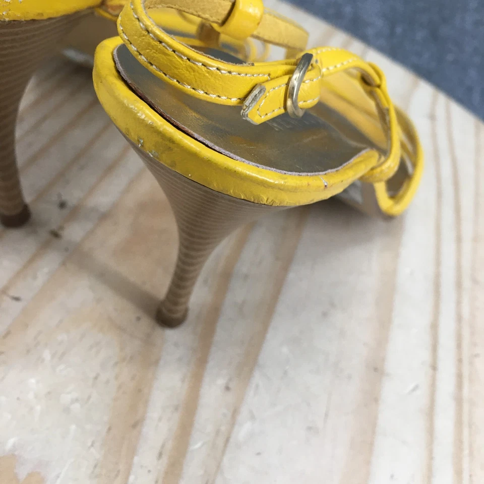 Sandalias Barneys New York Mujer 40 Informales Stiletto Tobillo Tirantes Cuero Amarillo Foto 4 de 4