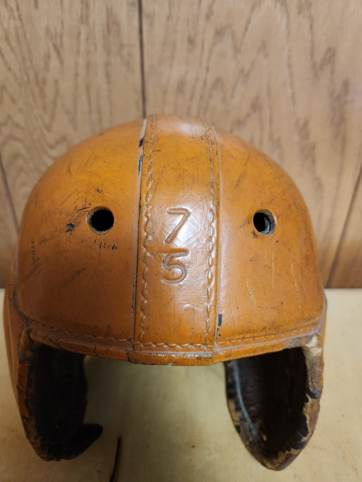 Helmut de cuero vintage original de los años 20-30 Wilson con gran pátina #75 Foto 2 de 4