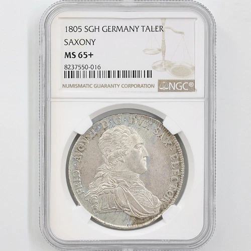 1805 Germany Elector Saxony Frederick Augustus III 1Thaler Silver Coin NGC MS65+