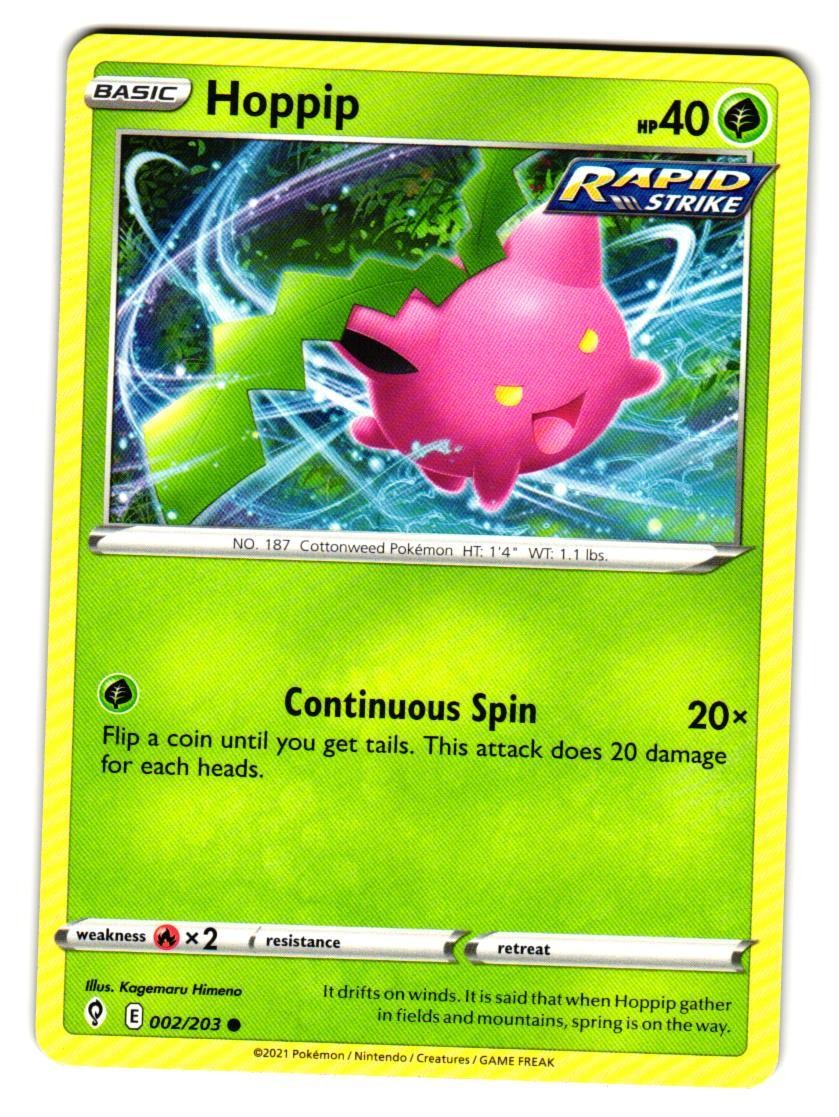 Hoppip 002/203 Common Evolving Skies Pokemon Near Mint