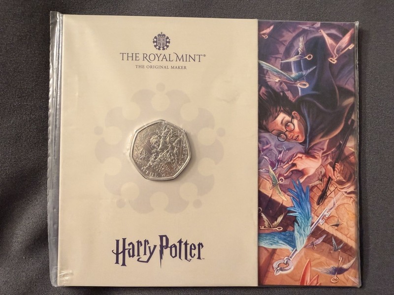 2024 Royal Mint Harry Potter Winged Keys 50p BU Coin Sealed in Original Folder