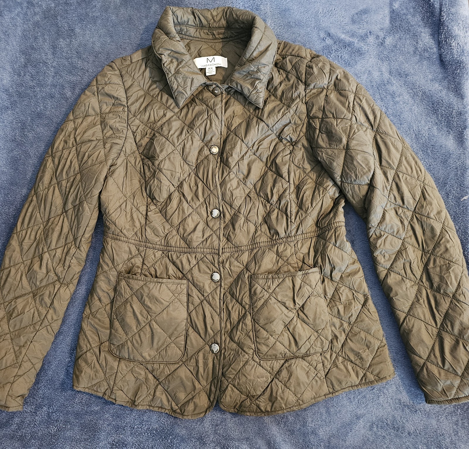 Magaschoni Olive Green Quilted Nylon Jacket Women… - image 1