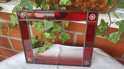 Antik Glas Rahmen Fragment Biedermeier - Bild 1 von 4