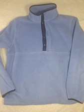L.L.Bean Women's Blue Fleece Snap Pullover Sweatshirt Activewear Size Large