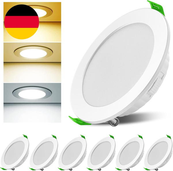 Led Einbaustrahler 230V Dimmbar, 7W 6Er Set Einbauleuchten Deckenspots Deckenstr-image