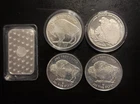 5 oz .999 Silver Bar and Rounds Bullion Lot