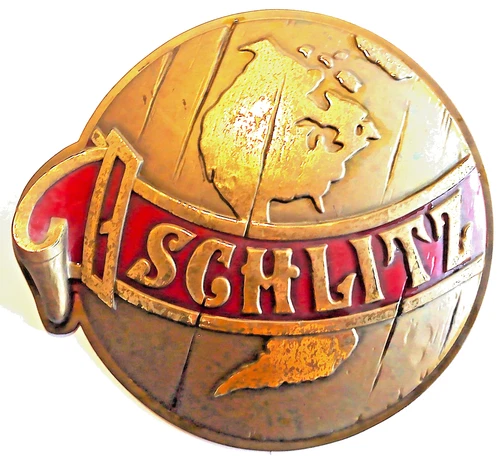 Vintage 1972 Schlitz Beer Globe Sign Embosograph Plastic Wall Display 17x15