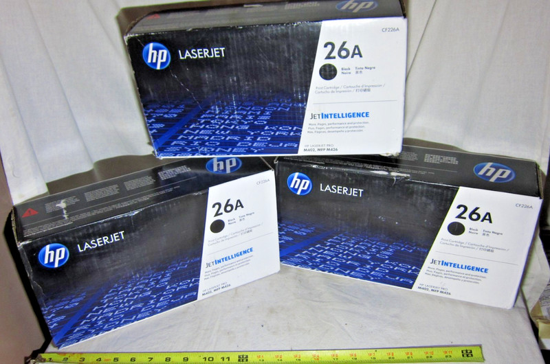3 new Genuine HP LaserJet 26a Black CF226A Toner Cartridge OEM Expired 2025