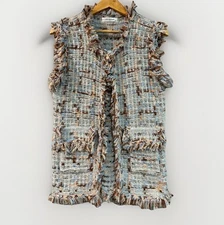 Vine Apparel - Women's Size S/M - Knit Wool Blend Midi Sleeveless Jacket Vest.