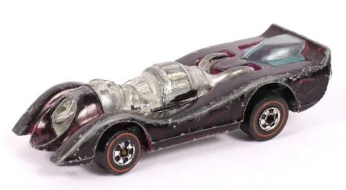 1970 Hot Wheels Redline Jet Threat Hong Kong Purple and Black with Flames