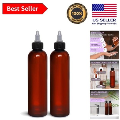 Versatile 8 OZ BPA-Free Twist Top Applicator Bottles for Hair & Crafts - Amber