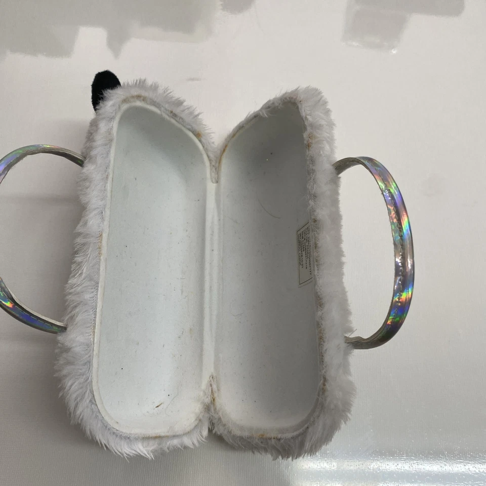 Estojo de óculos de sol de pele sintética de urso panda com alças - Imagem 3 de 4