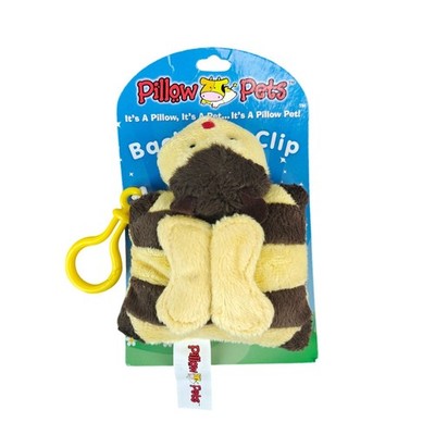 NEW Rare Pillow Pets Plush Backpack Clip Bumble Bee Stuffed Animal Toy