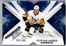 2022-23 SPx Radiance F/X Rookies Blue /399 Filip Hallander #RFX-87 Rookie RC