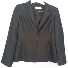 Calvin Klein Stretch Snap Closure Long Sleeve Lined Blazer Gray Work Jacket Sz 8