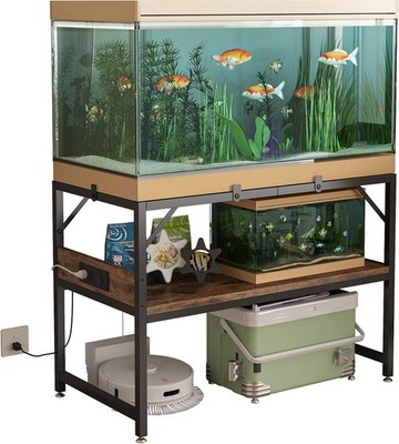 Modern 20 Gallon Long Fish Tank Stand for Home 20 Long, Rustic