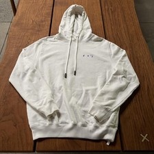 Off-White Hoodie Mens XS White Floral Arrows Back Graphic OWBB035S21JER001