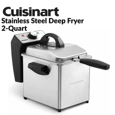 Cuisinart CDF-130 Stainless Steel Deep Fryer 2-Quart Compact Design Refurbished
