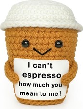 Coffee Lovers Gifts for Women Men, Positive Animals Crochet Espresso Brown 