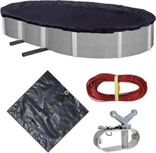 15 Ft x 30 Ft Oval Navy Blue Heavy Duty Above Ground Winter Swimming Pool Cover