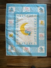 Vintage 1985 Care Bears Baby Quilt Tapestry Wall Hanging Good Condition