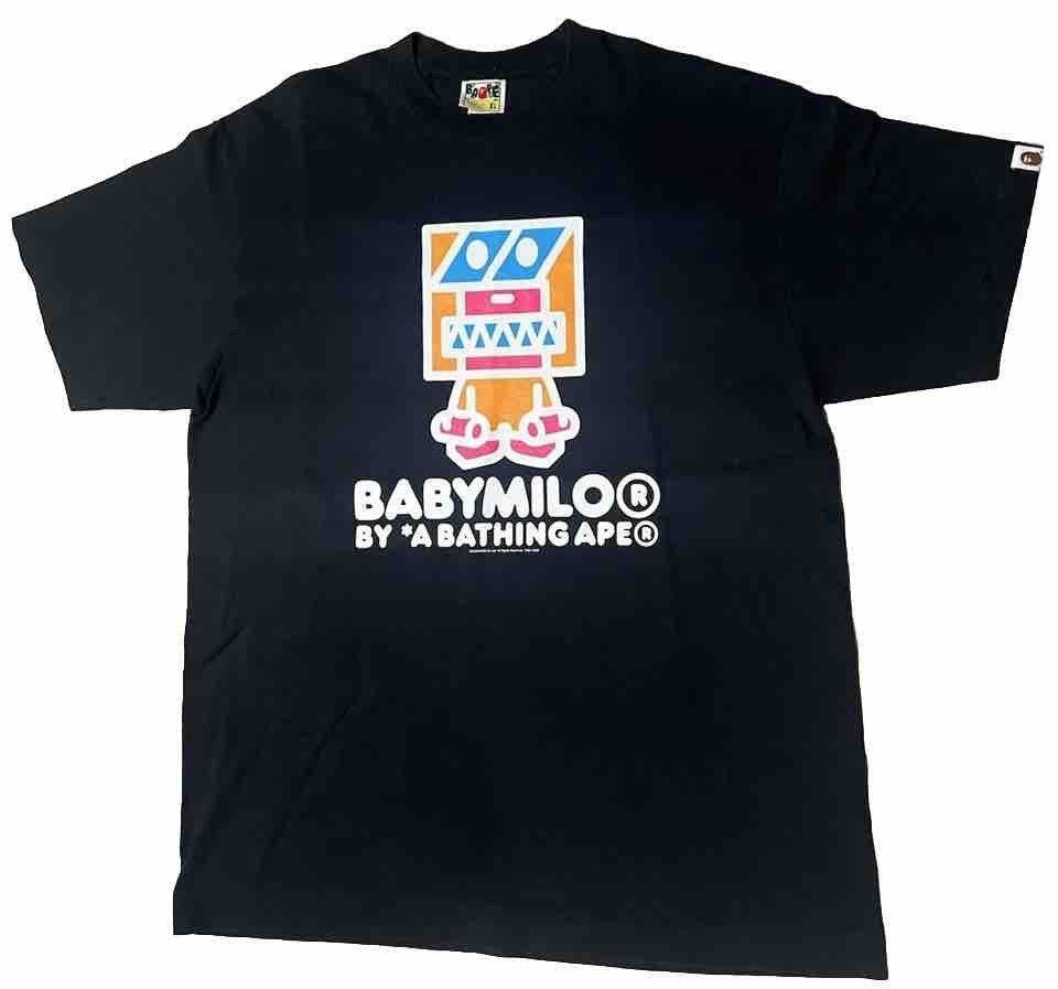 Bape Baby Milo Mens XL Black Tee Shirt 100% Authentic New Unworn