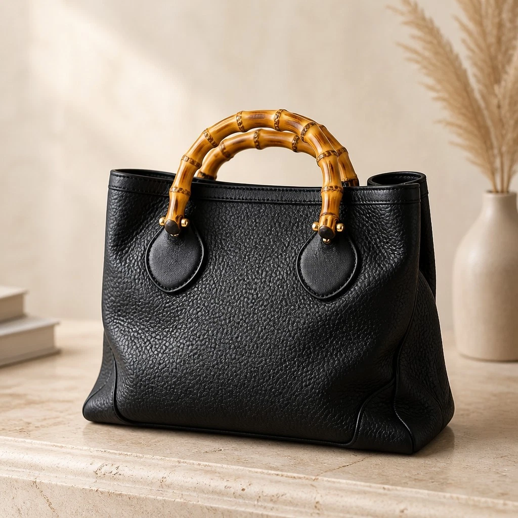 Gucci Bamboo Leather Exterior Tote Bags & Handbags for Women for
