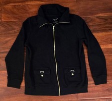 Charter Club Weekend Jacket Black w/ Gold Zipper Size L