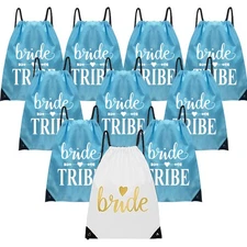 Lady & Home 10 Pieces Bridesmaid Drawstring Bag Bride Squad Drawstring Bag fo...