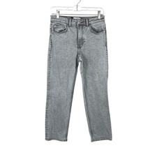 H&M Jeans Women 4 28 x 27 Grey Denim Straight Leg Cotton Casual Bottoms