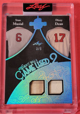 STAN MUSIAL JERSEY CARD #d3/5 DIZZY DEAN 25 Leaf Spectacular ST. LOUIS CARDINALS