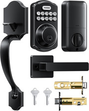 TEEHO TK001H Keyless Entry Door Lock with Handle Set, Electronic Deadbolt Keypad