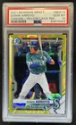 2021 Bowman Draft Edwin Arroyo Chrome Yellow Lava Refractor 1st #/75 PSA 10